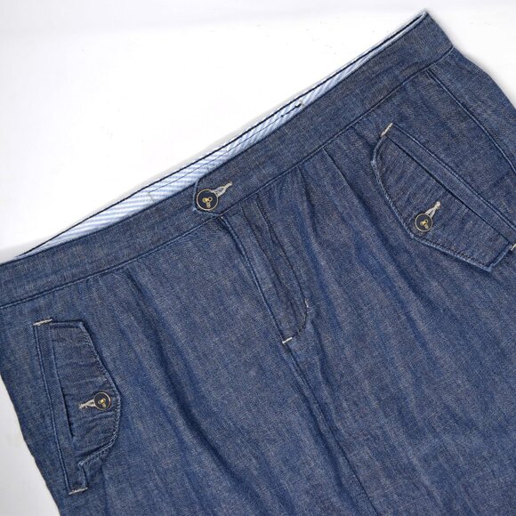 Tommy Hilfiger Denim Skirt Women 12 Blue Preppy Twee Cotton Nautical Retro Casua - Picture 5 of 12